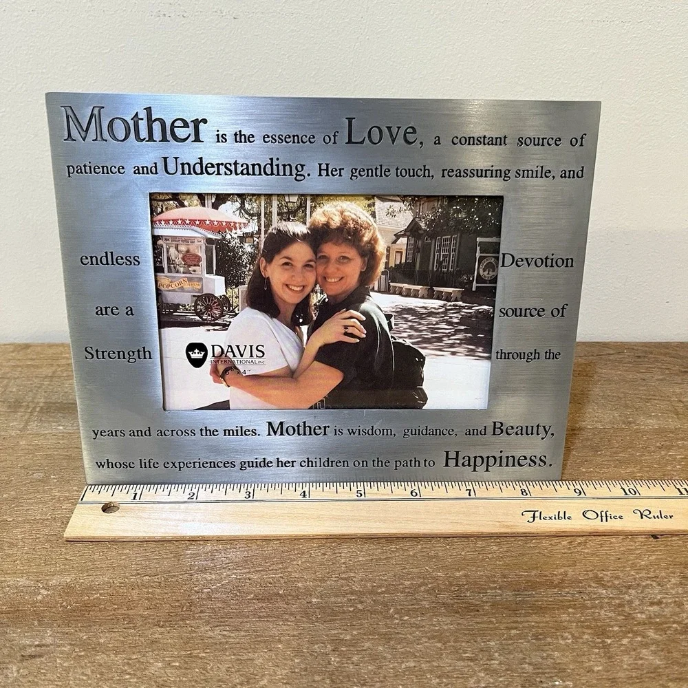Mother Picture Frame 4x6 Metal Silver Poem Mom Gift Mother's Day‎ Sentimental